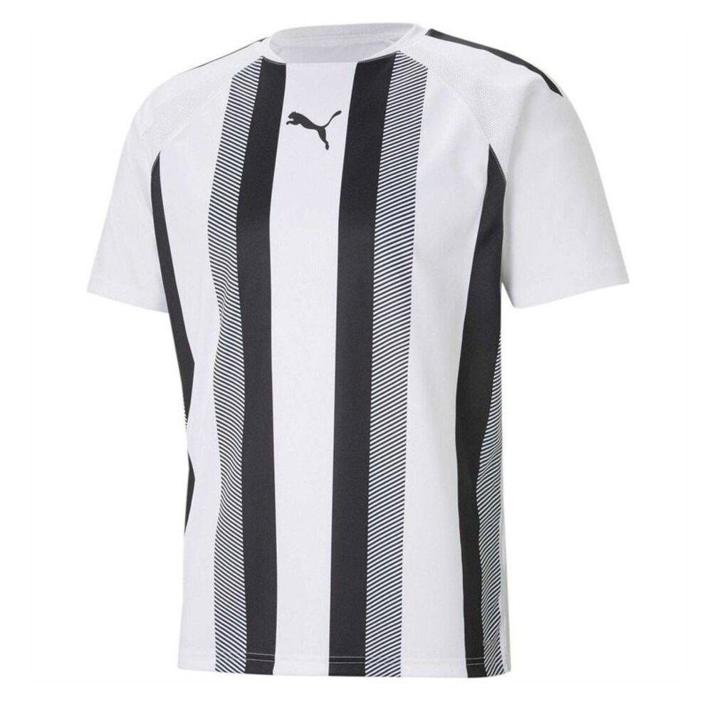 Puma Mens Team Liga Striped T-Shirt / White/Black